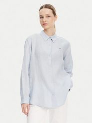 Tommy Hilfiger Koszula WW0WW44679 Błękitny Regular Fit. Niebieskie koszule damskie Tommy Hilfiger, bez wzorów, ze lnu, bez kołnierzyka, bez ramiączek. Za 299.99 zł.