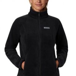 Bluza sportowa damska Columbia Benton Springs Full Zip. Czarne bluzy damskie Columbia, m, bez wzorów, z materiału, bez kaptura. Za 374.00 zł.