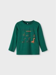 NAME IT Bluzka 13212872 Zielony Regular Fit. Zielone t-shirty i koszulki chłopięce Name it, bez wzorów, z bawełny, bez kołnierzyka, bez ramiączek. Za 74.99 zł.