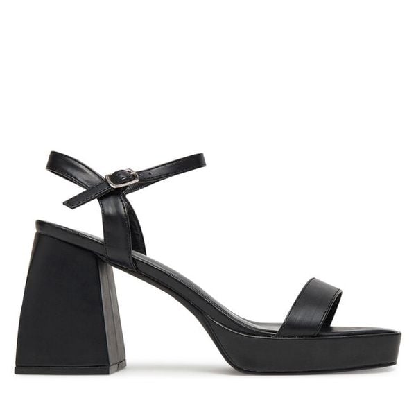 Sandały DeeZee. Czarne sandały damskie DeeZee, bez wzorów, bez obcasa, na słupku, bez zapięcia. Za 169.99 zł.