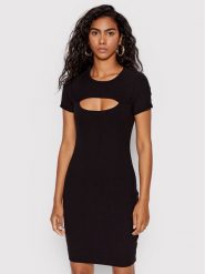 Guess Sukienka dzianinowa Lana WBYK95 KB9E2 Czarny Slim Fit. Czarne sukienki damskie Guess, z aplikacjami, z dzianiny, bez ramiączek. Za 249.99 zł.