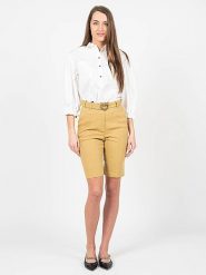 Pinko Spodenki Bellona | 1G17CW 7435 | Bellona | Kobieta | Beżowy. Brązowe szorty damskie Pinko, bez wzorów, z elastanu. W wyprzedaży za 299.00 zł.