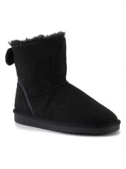 ISLAND BOOT Botki zimowe "Massey" w kolorze czarnym rozmiar: 36. Czarne botki damskie Island Boot, na zimę, z materiału, bez obcasa, bez zapięcia. Za 165.99 zł.