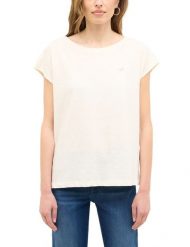 Damski T-Shirt Mustang Style Lesley Whisper White 1016512 2013. Białe t-shirty damskie Mustang, l, bez wzorów, bez kołnierzyka. Za 99.99 zł.