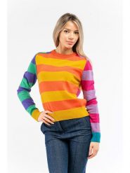 Moschino Kaszmirowy sweter w kolorze żółtym ze wzorem rozmiar: 48. Żółte swetry klasyczne damskie MOSCHINO, z kaszmiru, bez kołnierzyka. Za 527.10 zł.