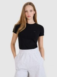 4F T-shirt slim gładki damski (2-pack) - czarny M. Czarne t-shirty damskie 4F, m, bez wzorów, z bawełny, bez kołnierzyka. Za 79.99 zł.