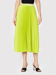 Simple Spódnica plisowana SDD005 Zielony Regular Fit. Zielone spódnice damskie Simple, bez wzorów, z syntetyku, midi. Za 599.99 zł.