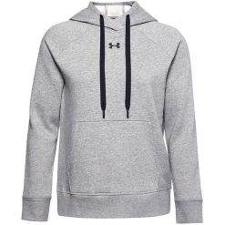 Damska Bluza Z Kapturem Rival Fleece Hoodie. Szare bluzy damskie Under Armour, xl, bez wzorów, z kapturem. Za 341.99 zł.