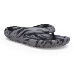 Japonki Crocs Mellow Marbled Recovery. Szare klapki damskie Crocs, bez wzorów, bez obcasa, bez zapięcia. Za 109.99 zł.