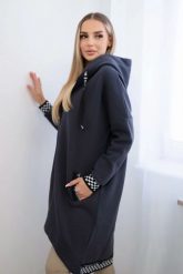 Bluza na suwak z kapturem grafitowa. Szare bluzy damskie KESI, l, bez wzorów, z bawełny, z kapturem. Za 355.46 zł.