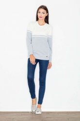 Szara Bluza Długa Dwubarwna. Szare bluzy damskie Figl, l, bez wzorów, z bawełny, bez kaptura. Za 219.00 zł.