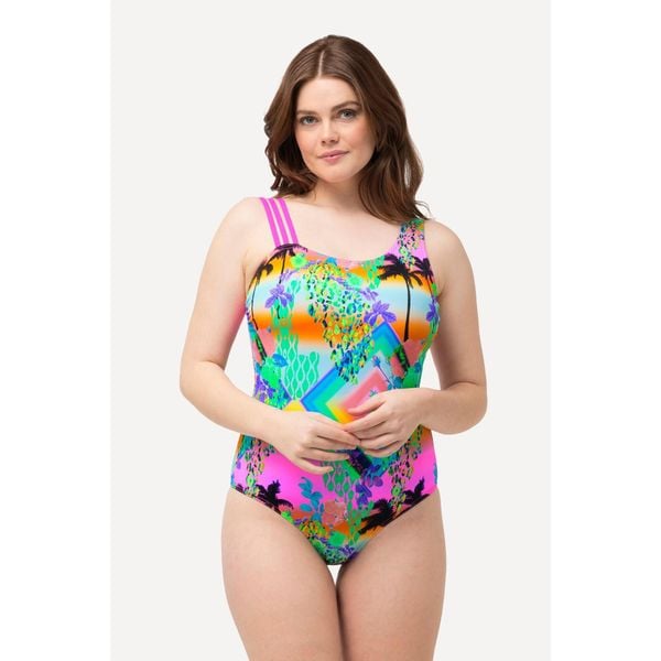 Damski Strój kąpielowy miękkie miseczki potrójne ramiączko. Brązowe stroje jednoczęściowe Ulla Popken, bez wzorów, z elastanu. Za 239.99 zł.