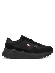 Tommy Jeans Sneakersy Modern Runner Mix EN0EN03100 Czarny. Czarne obuwie sportowe damskie Tommy Jeans, z jeansu, bez zapięcia. Za 409.99 zł.