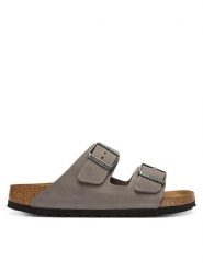 Birkenstock Klapki Arizona Sfb 1013645 Szary. Szare klapki damskie Birkenstock, bez wzorów, ze skóry, bez obcasa, bez zapięcia. Za 579.99 zł.