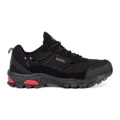 Czarne buty trekkingowe damskie DK. Czarne obuwie trekkingowe damskie ze skóry ekologicznej, bez zapięcia. Za 197.04 zł.