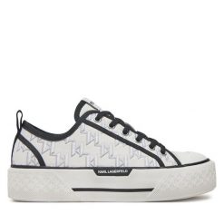 Trampki KARL LAGERFELD. Białe trampki damskie KARL LAGERFELD, bez wzorów, bez zapięcia. Za 459.99 zł.