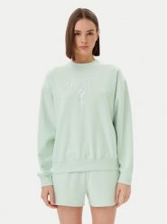 Guess Bluza V5RQ12 KC3D2 Zielony Regular Fit. Zielone bluzy damskie Guess, m, z aplikacjami, z bawełny, bez kaptura. Za 169.99 zł.