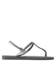 Havaianas Sandały Twist 41447565178 Srebrny. Szare sandały damskie Havaianas, bez wzorów, z tworzywa sztucznego, bez obcasa, na płaskiej podeszwie, bez zapięcia. Za 89.99 zł.