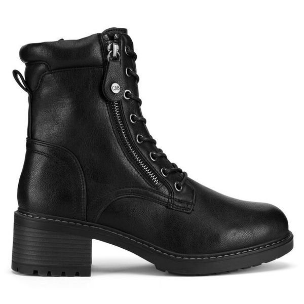 Trzewiki Clara Barson. Czarne botki damskie Clara Barson, bez obcasa, na słupku, bez zapięcia. Za 159.99 zł.