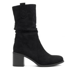 Botki Jenny Fairy. Czarne botki damskie Jenny Fairy, bez obcasa, na słupku, bez zapięcia. Za 169.99 zł.