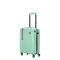 Walizka na kółkach SwissBags Tourist miętowa - mała 40 l. Zielone walizki bez wzorów, z materiału, małe. Za 359.10 zł.