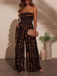 LA Angels Kombinezon w kolorze czarno-brązowym rozmiar: S. Czarne kombinezony damskie LA Angels, s, bez wzorów, z wiskozy, bez kołnierzyka, bez ramiączek. Za 126.75 zł.