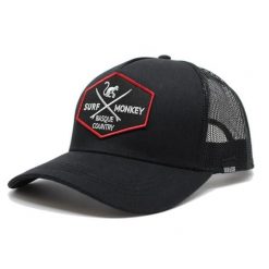 Czapka Trucker - 5 Paneli / Z recyklingu / Jeden rozmiar (Czarny). Szare czapki damskie SURF MONKEY, z aplikacjami. Za 159.95 zł.