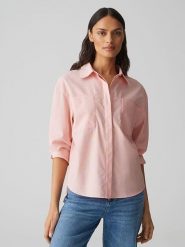 OPUS Koszula w kolorze brzoskwiniowym rozmiar: 36. Pomarańczowe koszule damskie Opus, bez wzorów, z bawełny, bez kołnierzyka, bez ramiączek. Za 121.99 zł.