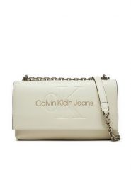 Calvin Klein Jeans Torebka K60K612221 Écru. Torebki wieczorowe damskie Calvin Klein Jeans, bez wzorów, z jeansu, bez dodatków. Za 329.99 zł.