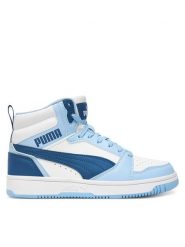 Puma Sneakersy Rebound V6 Mid Jr 393831 32 Biały. Białe buty sportowe chłopięce Puma, ze skóry, bez zapięcia. Za 299.99 zł.