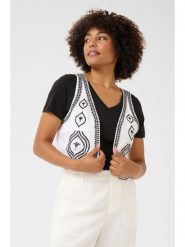 Kaffe Kamizelka w kolorze białym rozmiar: M/L. Białe kamizelki damskie Kaffe, l, z aplikacjami, bez kaptura. Za 130.99 zł.