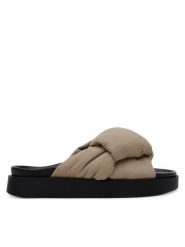 Inuikii Klapki Oversized 70104-147 708 Beżowy. Brązowe klapki damskie Inuikii, bez wzorów, z materiału, bez obcasa, bez zapięcia. Za 559.99 zł.