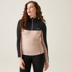 Bluza trekkingowa damska REGATTA Hepley. Czarne bluzy damskie Regatta, bez wzorów, bez kaptura. W wyprzedaży za 171.50 zł.