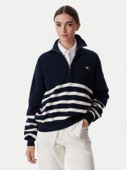 Tommy Jeans Sweter DW0DW22928 Granatowy Regular Fit. Niebieskie swetry klasyczne damskie Tommy Jeans, xs, z bawełny, bez kołnierzyka. Za 449.99 zł.