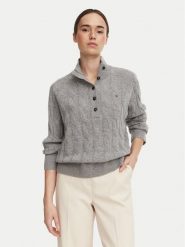 Tommy Hilfiger Sweter WW0WW52189 Szary Regular Fit. Szare swetry klasyczne damskie Tommy Hilfiger, l, z wełny, bez kołnierzyka. Za 699.99 zł.