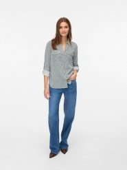 Vero Moda Koszula w kolorze biało-zielonym rozmiar: XL. Białe koszule damskie Vero Moda, xl, bez wzorów, z wiskozy, bez kołnierzyka, bez ramiączek. Za 88.02 zł.