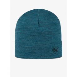 Czapka termoaktywna Buff Lightweight Merino Beanie - solid teal. Niebieskie czapki damskie Buff, bez wzorów. Za 129.99 zł.