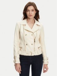 Guess Kurtka z imitacji skóry W4YL33 K8S30 Écru Regular Fit. Kurtki damskie Guess, m, z aplikacjami, ze skóry, bez kaptura. Za 599.99 zł.