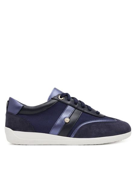 Geox Sneakersy D Myria B D5568B 01422 C4002 Granatowy. Niebieskie obuwie sportowe damskie Geox, ze skóry, bez zapięcia. Za 269.99 zł.