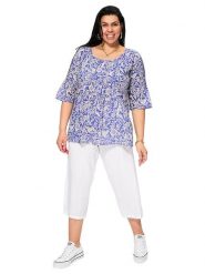 Aller Simplement Bluzka w kolorze niebieskim rozmiar: 46/48. Niebieskie bluzki damskie Aller Simplement, bez wzorów, z bawełny, klasyczne, bez kołnierzyka, bez ramiączek. Za 78.99 zł.