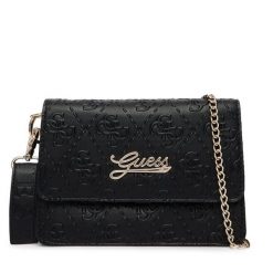 Torebka Guess. Czarne torebki wieczorowe damskie Guess, z aplikacjami, bez dodatków. Za 289.99 zł.
