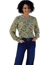 Heine Bluzka w kolorze khaki rozmiar: 44. Brązowe bluzki damskie Heine, bez wzorów, z wiskozy, bez kołnierzyka, bez ramiączek. Za 39.99 zł.