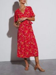 LA Angels Sukienka w kolorze czerwonym rozmiar: XL. Czerwone sukienki damskie LA Angels, bez wzorów, bez ramiączek. Za 152.99 zł.