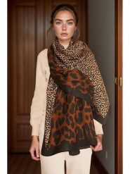 Lucky Bees Szal w kolorze brązowo-jasnobrązowym - 180 x 90 cm rozmiar: onesize. Brązowe szaliki damskie Lucky Bees, bez wzorów, z materiału. Za 105.38 zł.