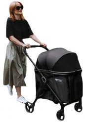 Duży wózek dla psa lub kota B.RIDER czarny do 30 kg. Czarne spacerówki PETRIVE. Za 499.00 zł.