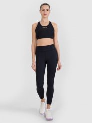 4F Legginsy treningowe z wysokim stanem damskie - czarne L. Czarne legginsy damskie 4F, l, bez wzorów, z dzianiny. W wyprzedaży za 129.99 zł.