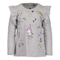 Blue Seven Bluzka Dziewczęca 98 Szara. Niebieskie bluzki i koszule dziewczęce Blue Seven, z bawełny, z falbankami. Za 52.00 zł.