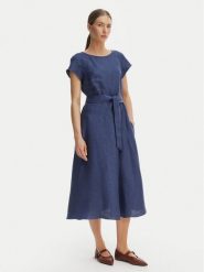 Weekend Max Mara Sukienka letnia Esordio 2615221052 Granatowy Regular Fit. Niebieskie sukienki damskie Weekend Max Mara, bez wzorów, ze lnu, bez ramiączek. Za 1,579.00 zł.