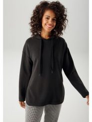 Aniston Bluza w kolorze czarnym rozmiar: 48. Czarne bluzy damskie Aniston, bez wzorów, z kapturem. Za 78.66 zł.