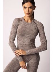 Spaio Koszulka sportowa "Melange" w kolorze brązowym rozmiar: L. Brązowe koszulki sportowe damskie Spaio, l, bez wzorów, z materiału, bez ramiączek, outdoorowe. Za 152.99 zł.